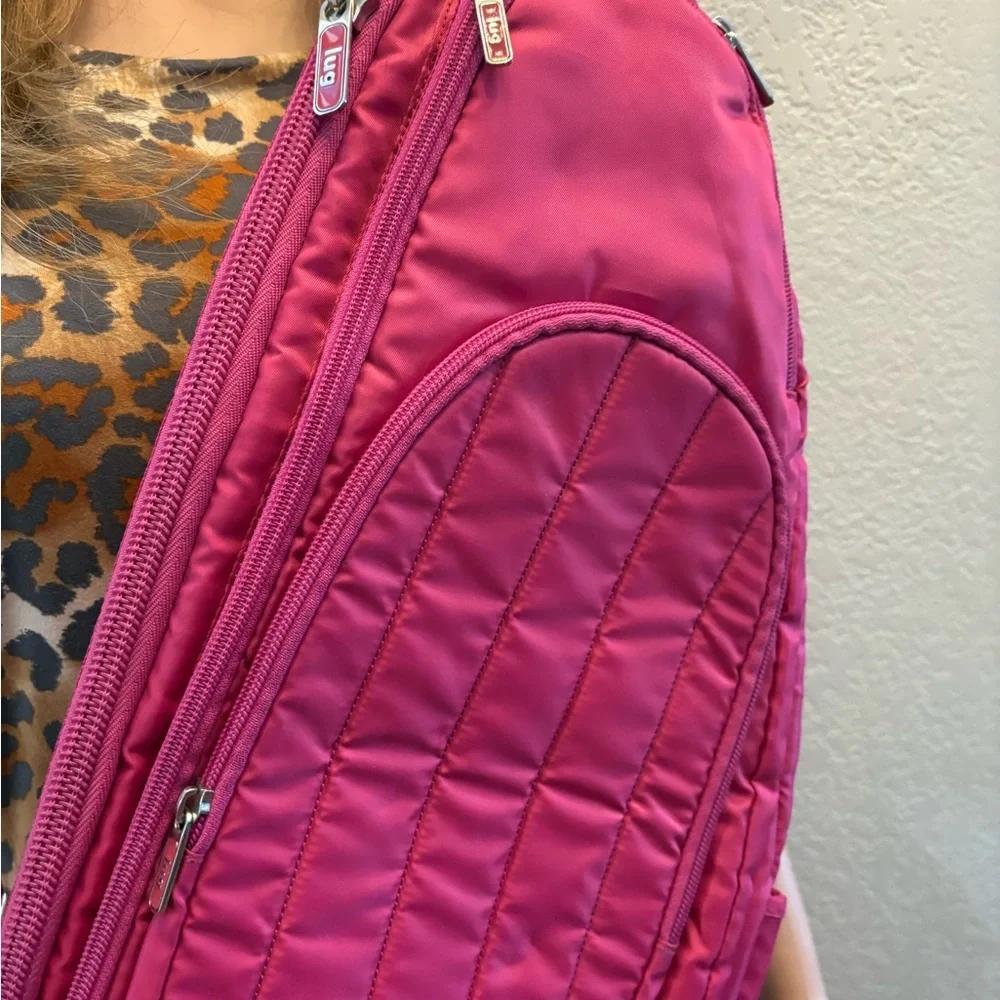 Lug Pink Fuchsia Quilted Sling Bag - Picture 3 of 13